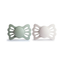 Kit De Chupetas Simétricas Lucky Mushie 6-18M Sage e Silver Gray on Luna Baby Store Miami