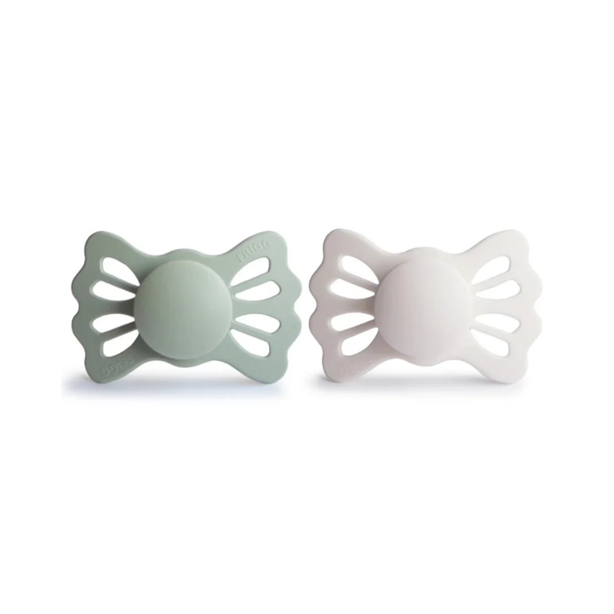 Kit De Chupetas Simétricas Lucky Mushie 6-18M Sage e Silver Gray