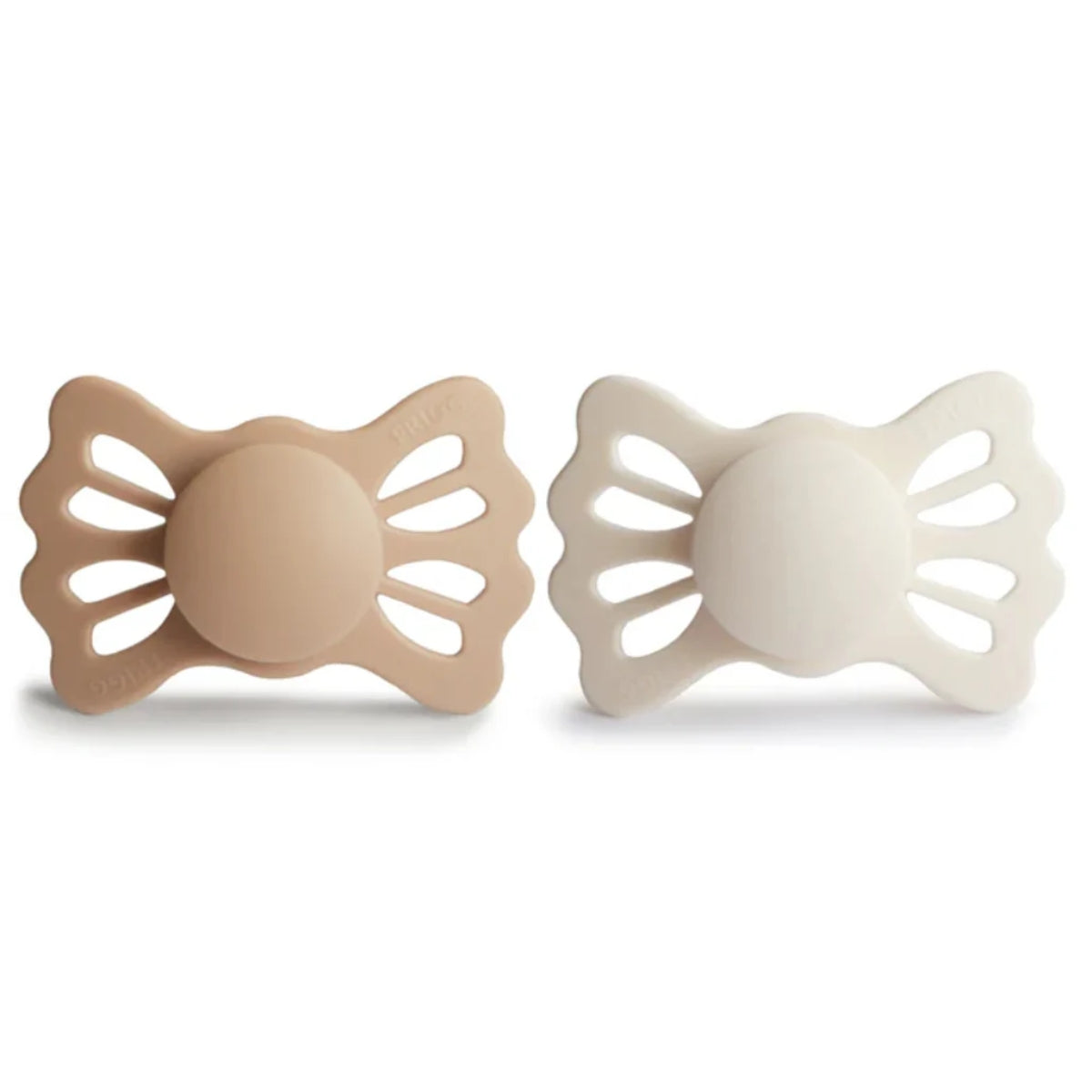 Mush Pacifiers Mushie FRIGG Lucky Symmetrical Pacifier set (6-18M) - Silky Satin & Cr ...