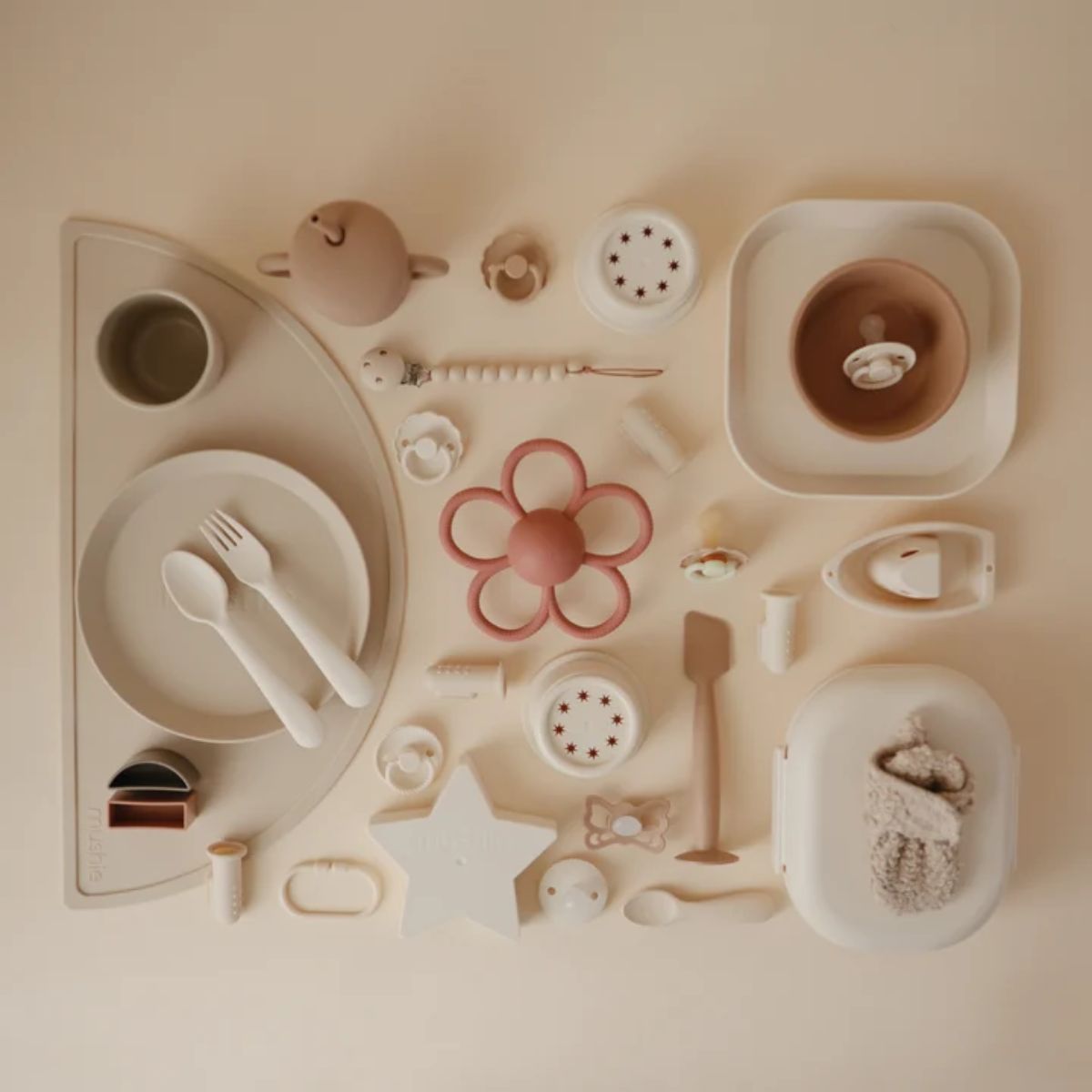 Kit de Escovas Dededeiras Mushie Soft Lilac / Ivory