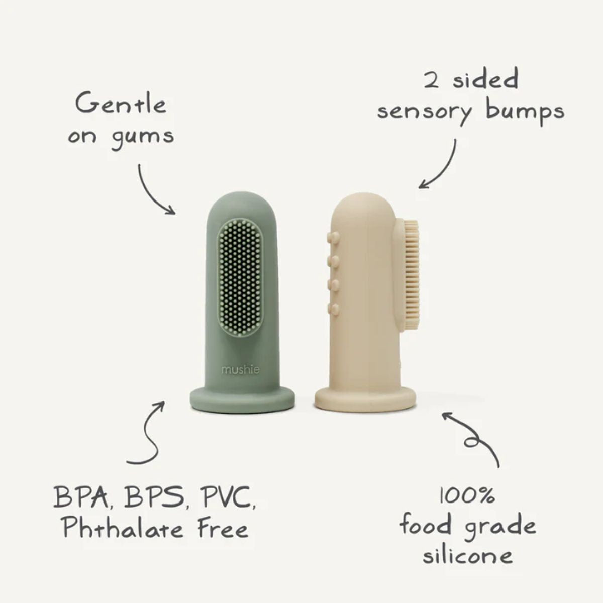 Kit de Escovas Dededeiras Mushie Tradewinds/Stone