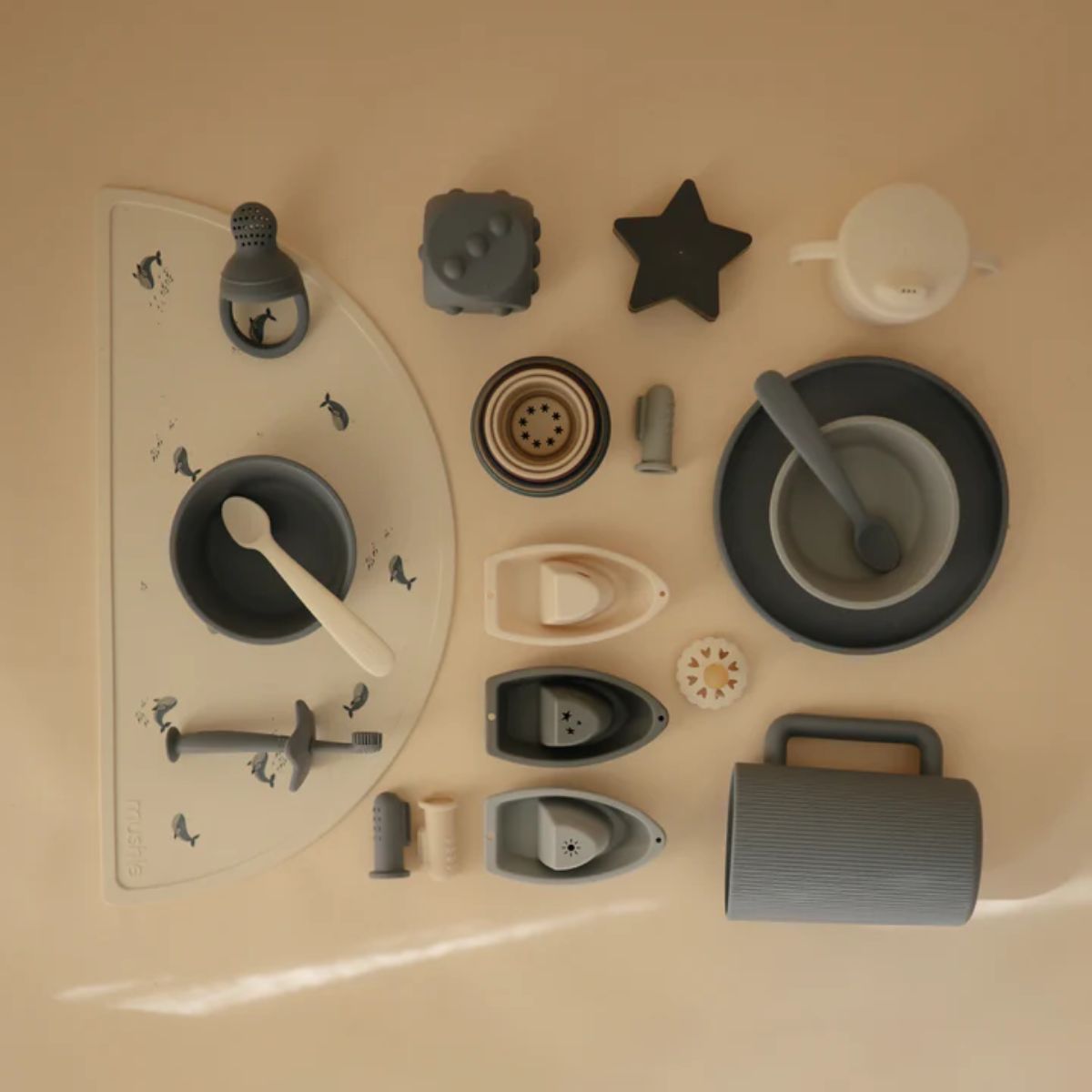 Kit de Escovas Dededeiras Mushie Tradewinds/Stone