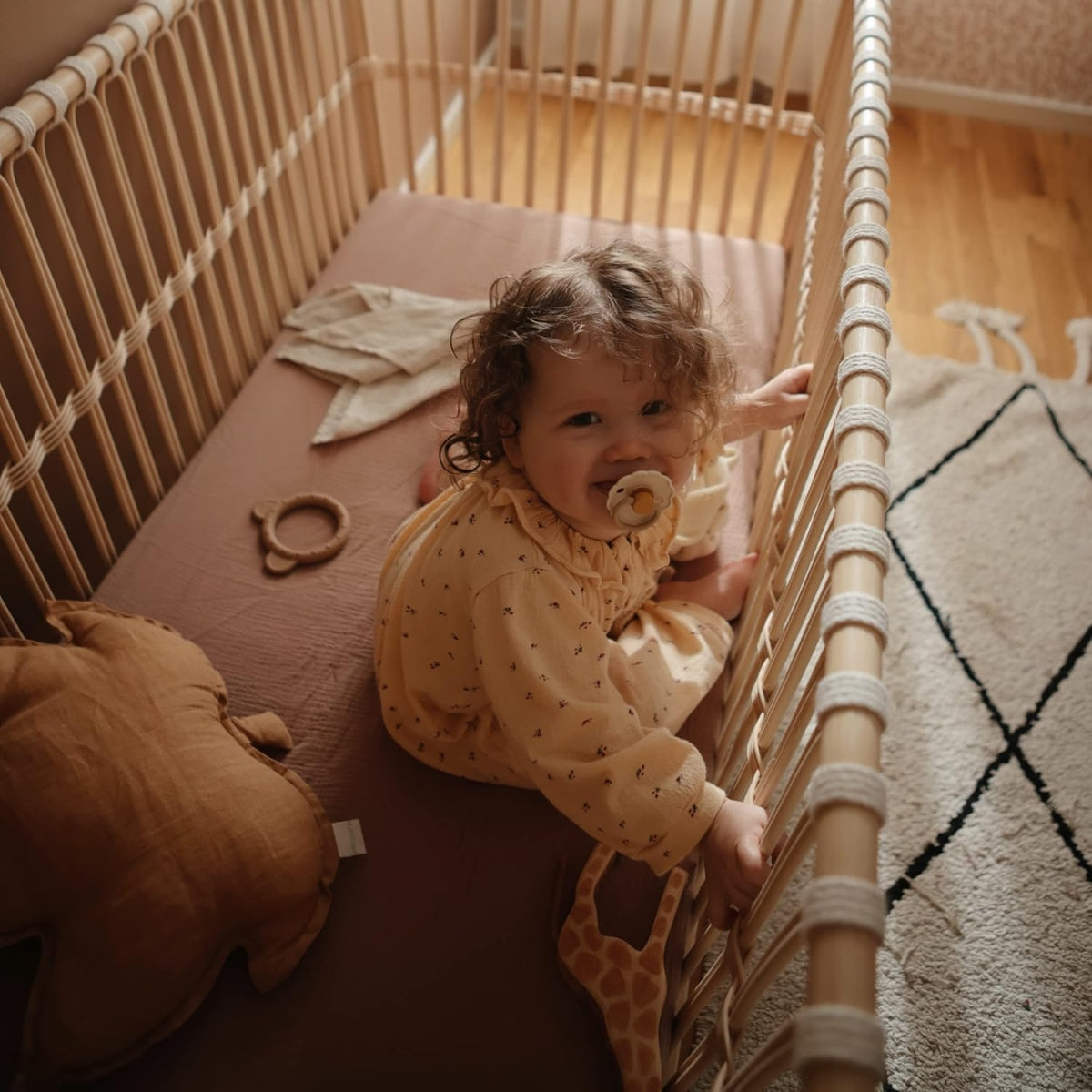 Kit de Chupetas Frigg Daisy Mushie Chamomile e Peach Bronze - 6-18M on Luna Baby Store Miami