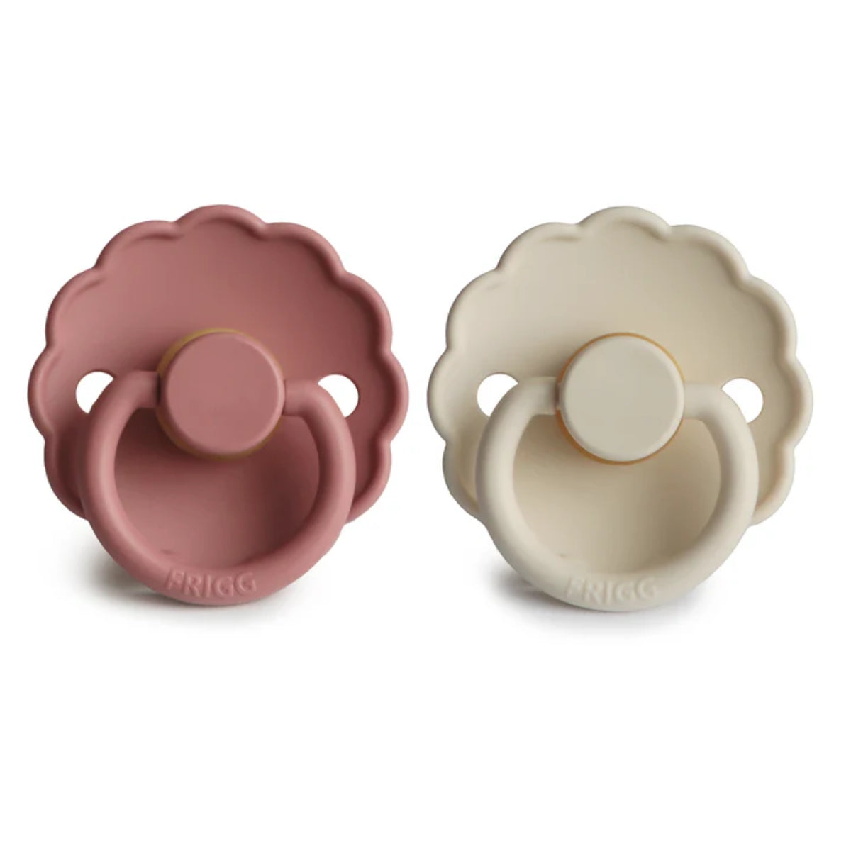 Mushie Frigg Daisy Natural Rubber Pacifier 2 pack - Powder Blush/Cream - 0-6M