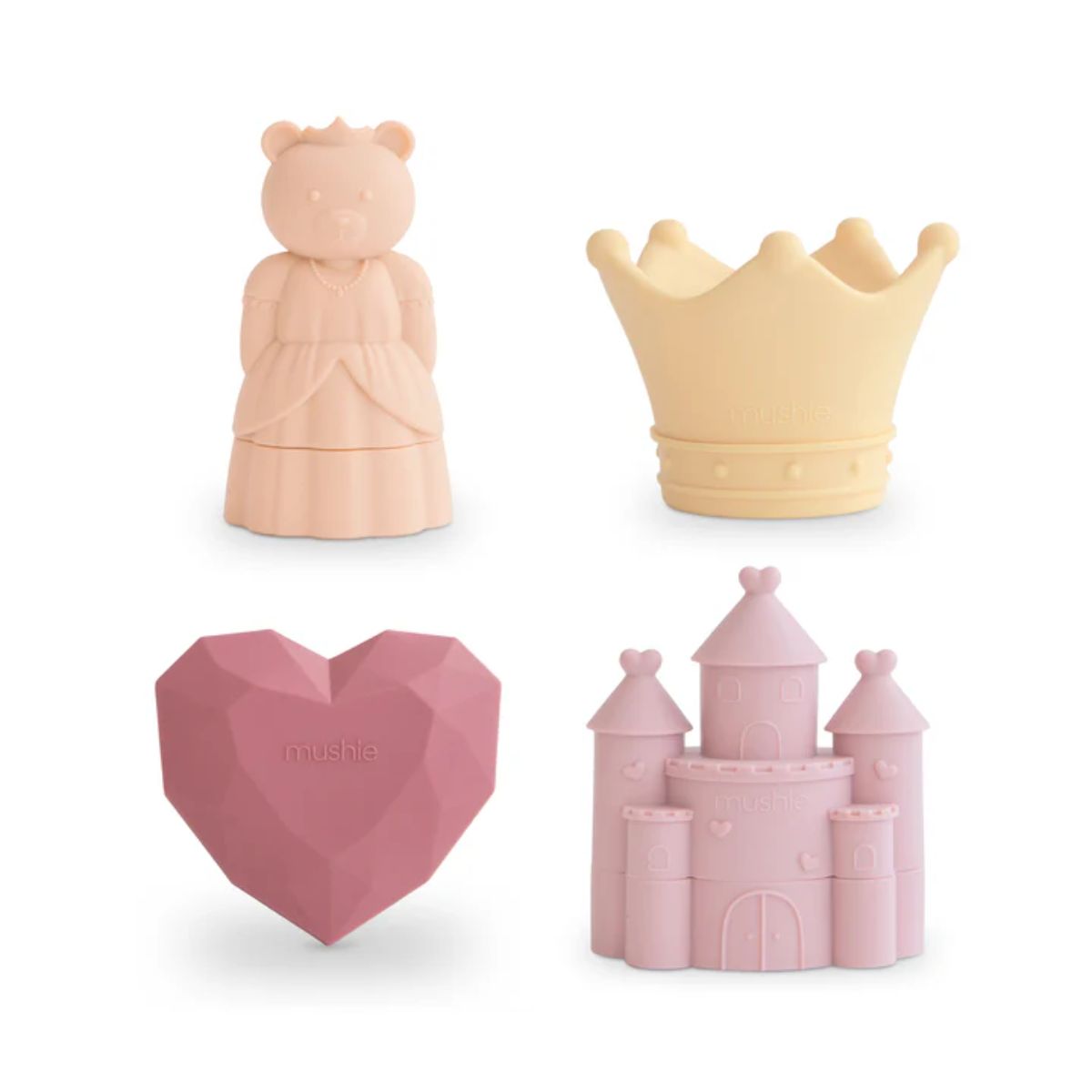 Mushie Mold-Free Silicone Bath Toys 4 pk - Princess