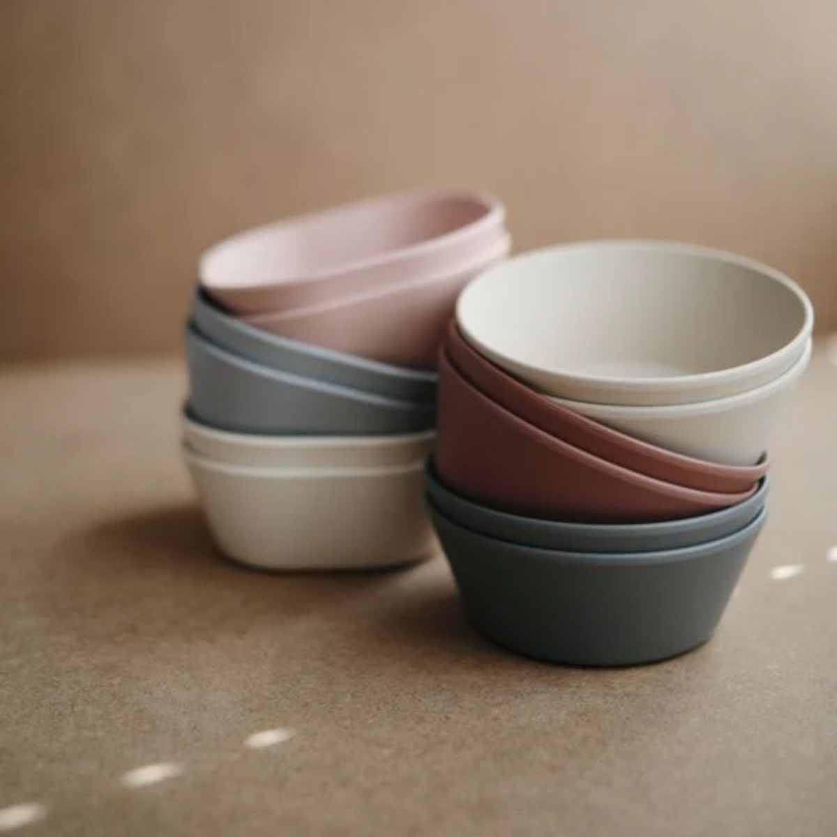 Mushie Round Dinnerware Bowl Set of 2 - Vanilla