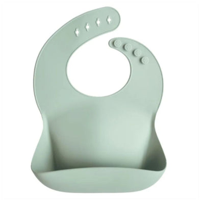 Babador De Silicone Infantil Mushie Cambridge Blue
