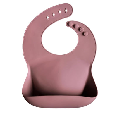 Babador De Silicone Infantil Mushie Dusty Rose
