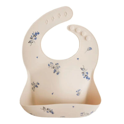 Babador De Silicone Infantil Mushie Lilac Flowers
