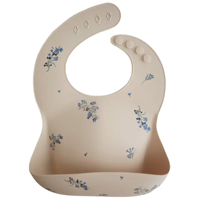 Babador De Silicone Infantil Mushie Lilac Flowers