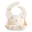 Babador De Silicone Infantil Mushie Pink Flowers on Luna Baby Store Miami