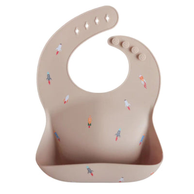 Babador De Silicone Infantil Mushie Rocket Ship