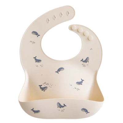 Babador De Silicone Infantil Mushie Whales