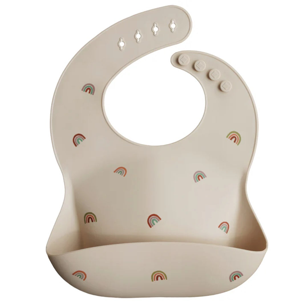 Babador De Silicone Infantil Mushie Rainbows