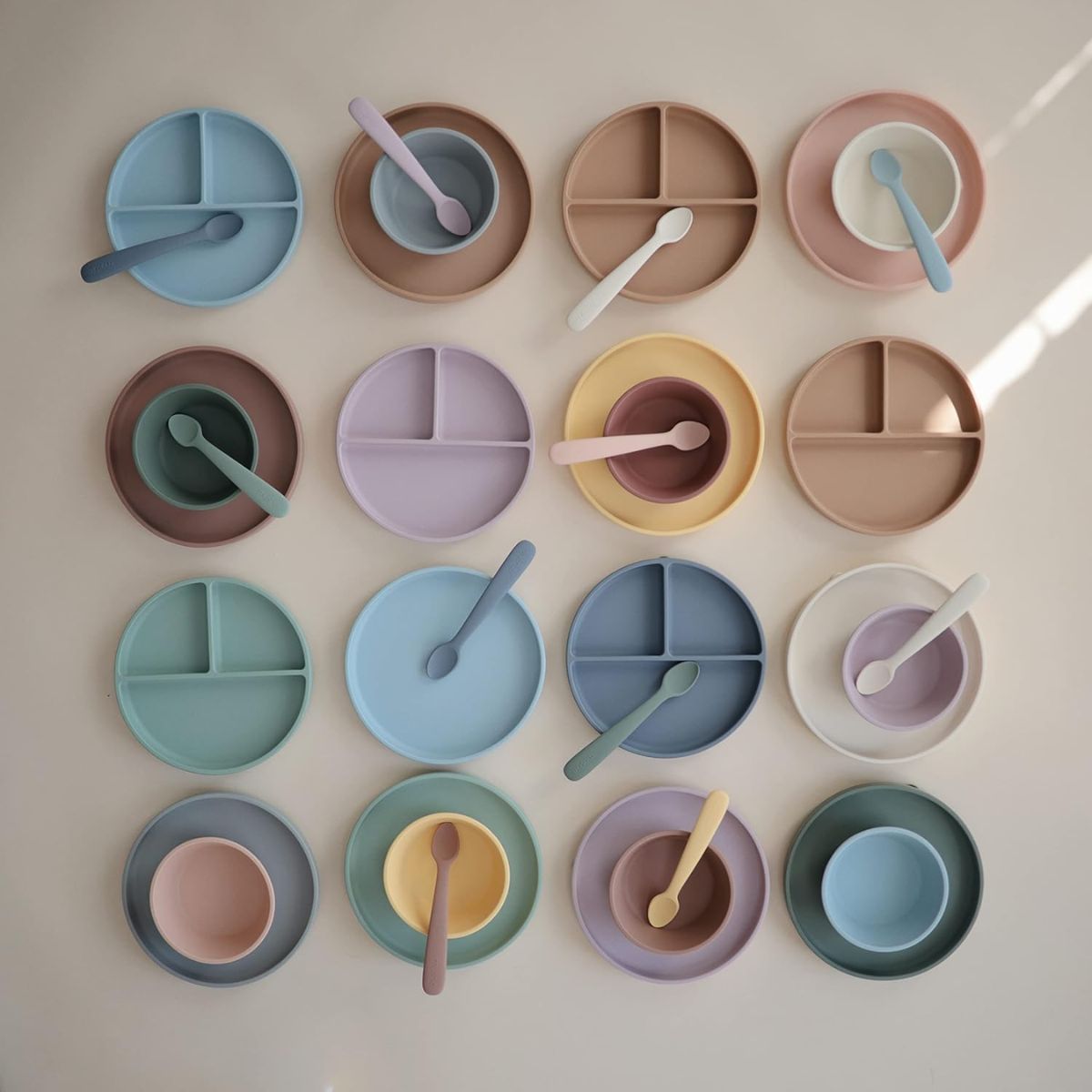 Kit de Colheres Infantil Mushie Stone/Cloudy Mauve on Luna Baby Store Miami