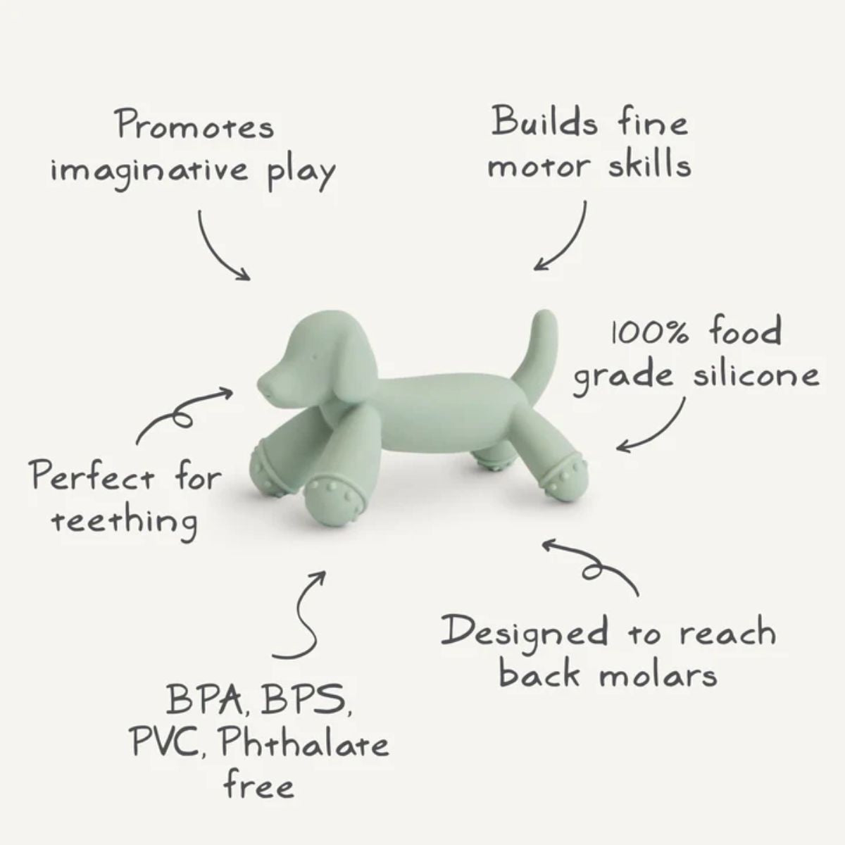 Mushie Silicone Figurine Teether - Dog