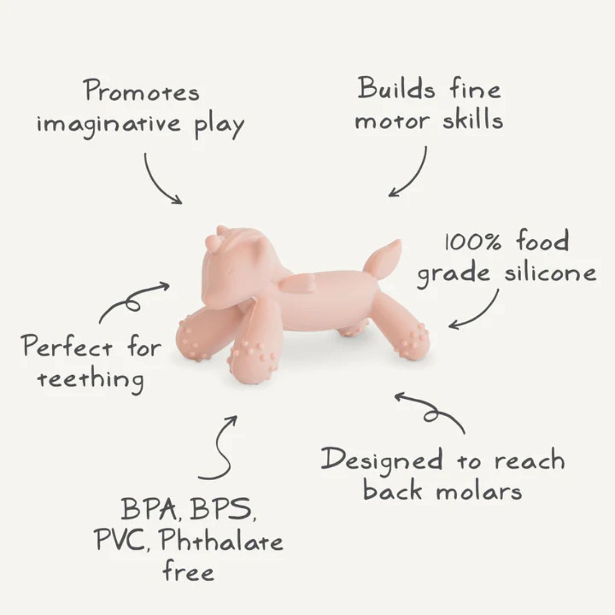 Mushie Silicone Figurine Teether - Unicorn