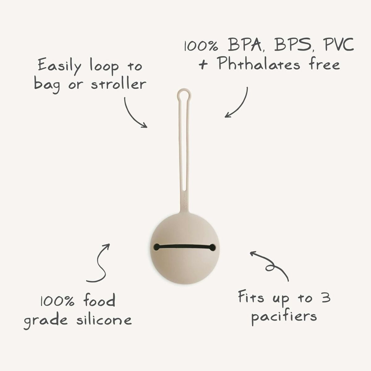 Porta Chupeta Infantil Mushie Blush