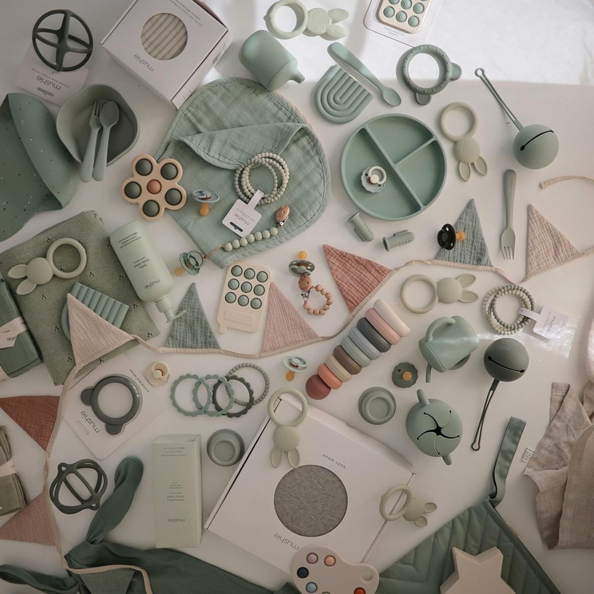 Porta Chupeta Infantil Mushie Dried Thyme