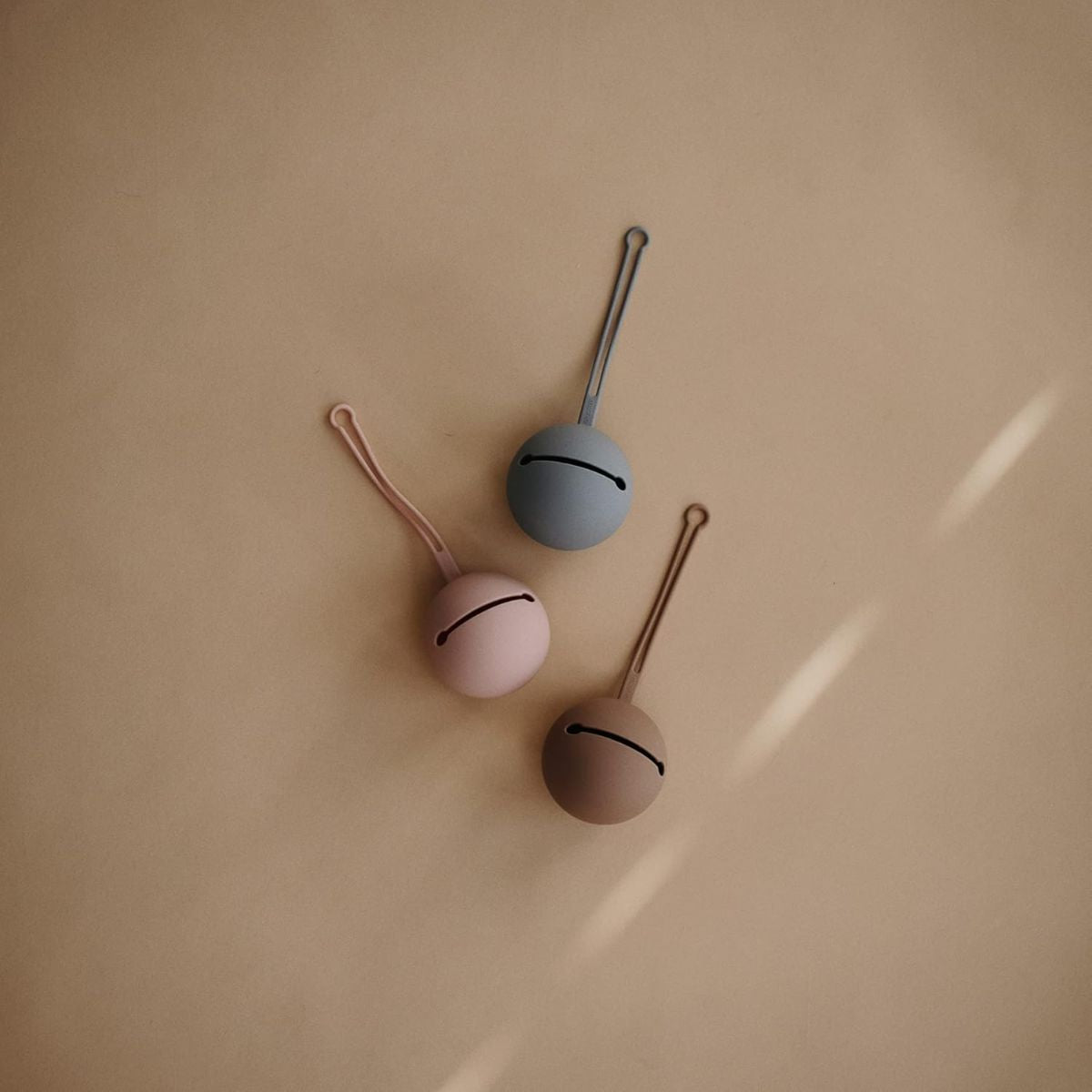 Mushie Silicone Pacifier Holder Case - Stone