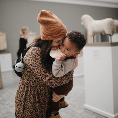 Mushie Silicone Pacifier Holder Case - Stone