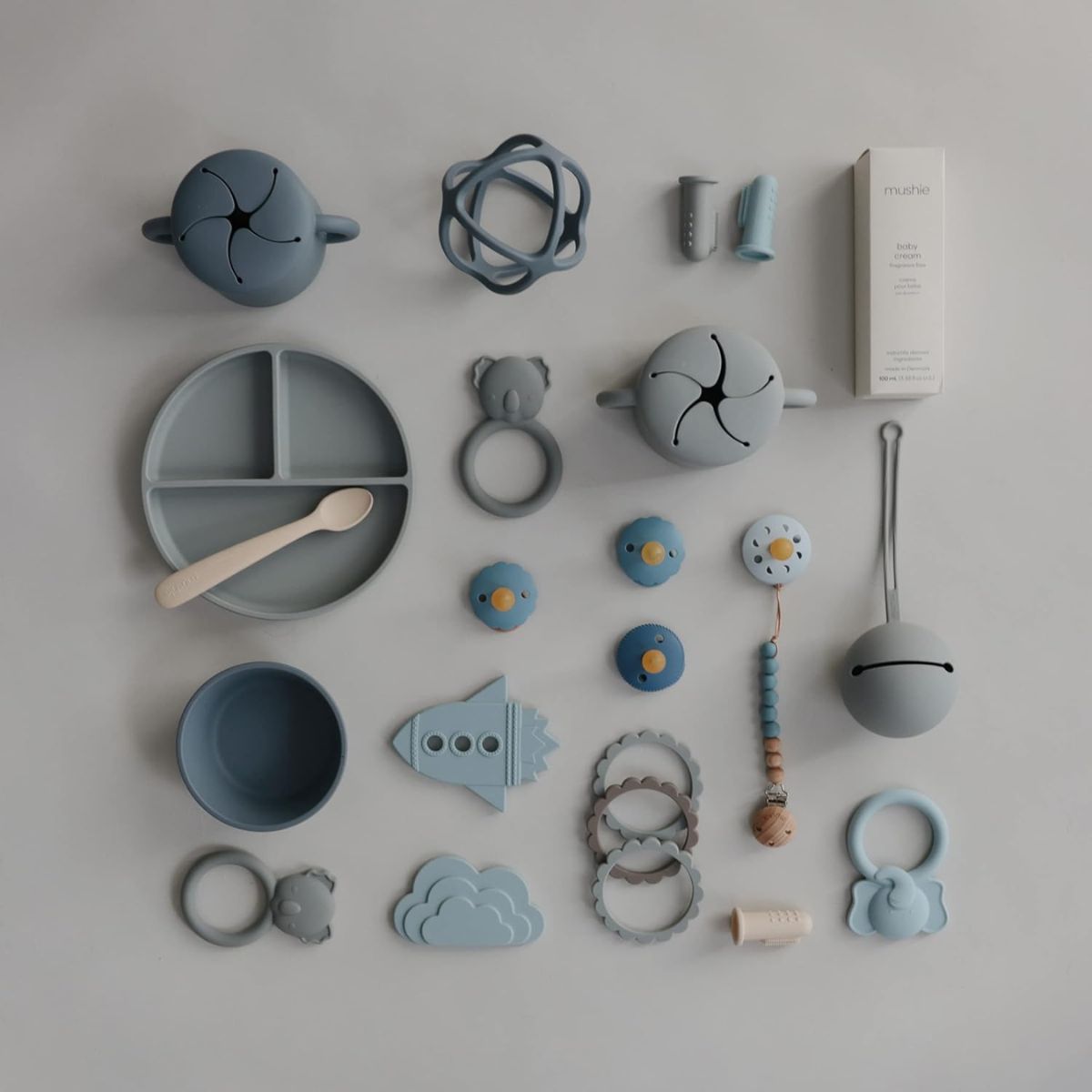 Mushie Silicone Pacifier Holder Case - Stone