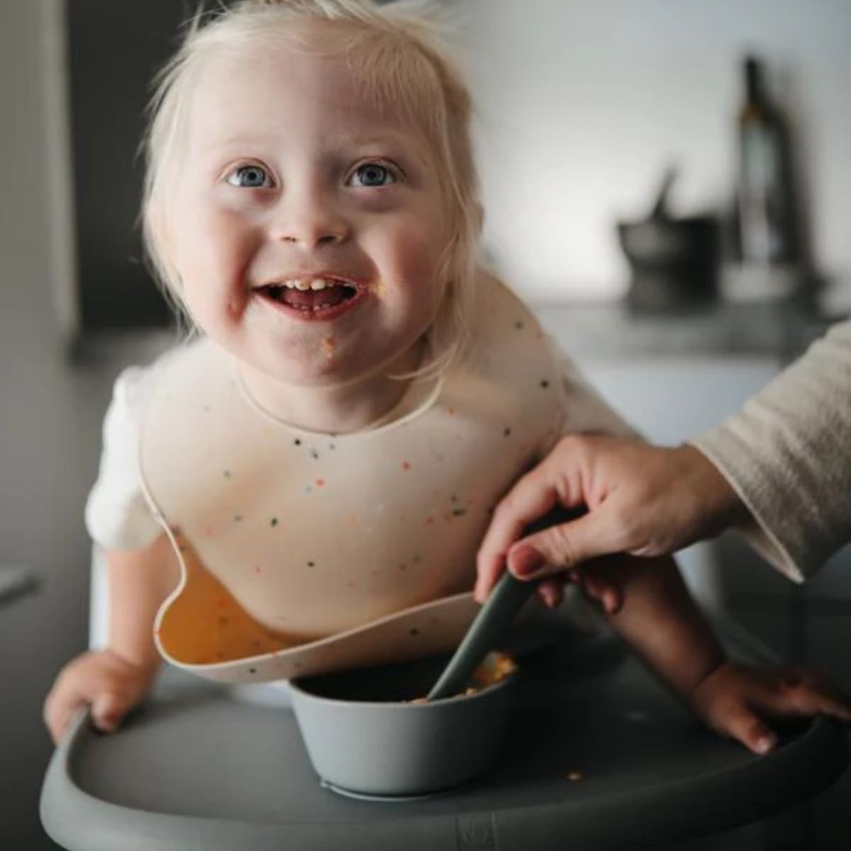 Mushie Silicone Suction Bowl - Stone