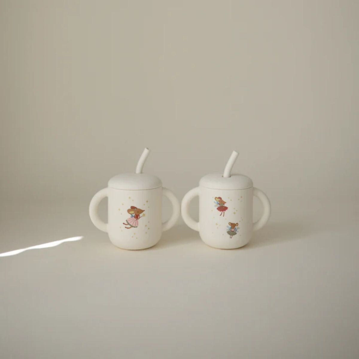 Copo Infantil Mushie Com Alças e Canudo Fairy Mice on Luna Baby Store Miami