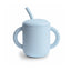 Copo Infantil Mushie Com Alças e Canudo Powder Blue on Luna Baby Store Miami