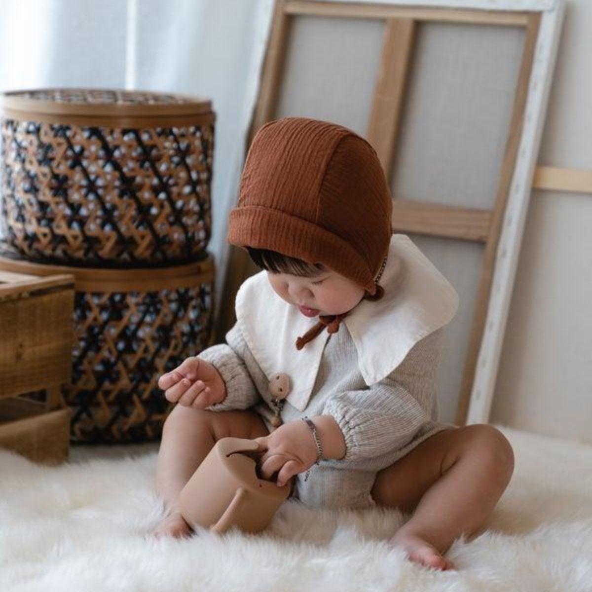 Porta Snack Infantil Mushie  Cloudy Mauve 