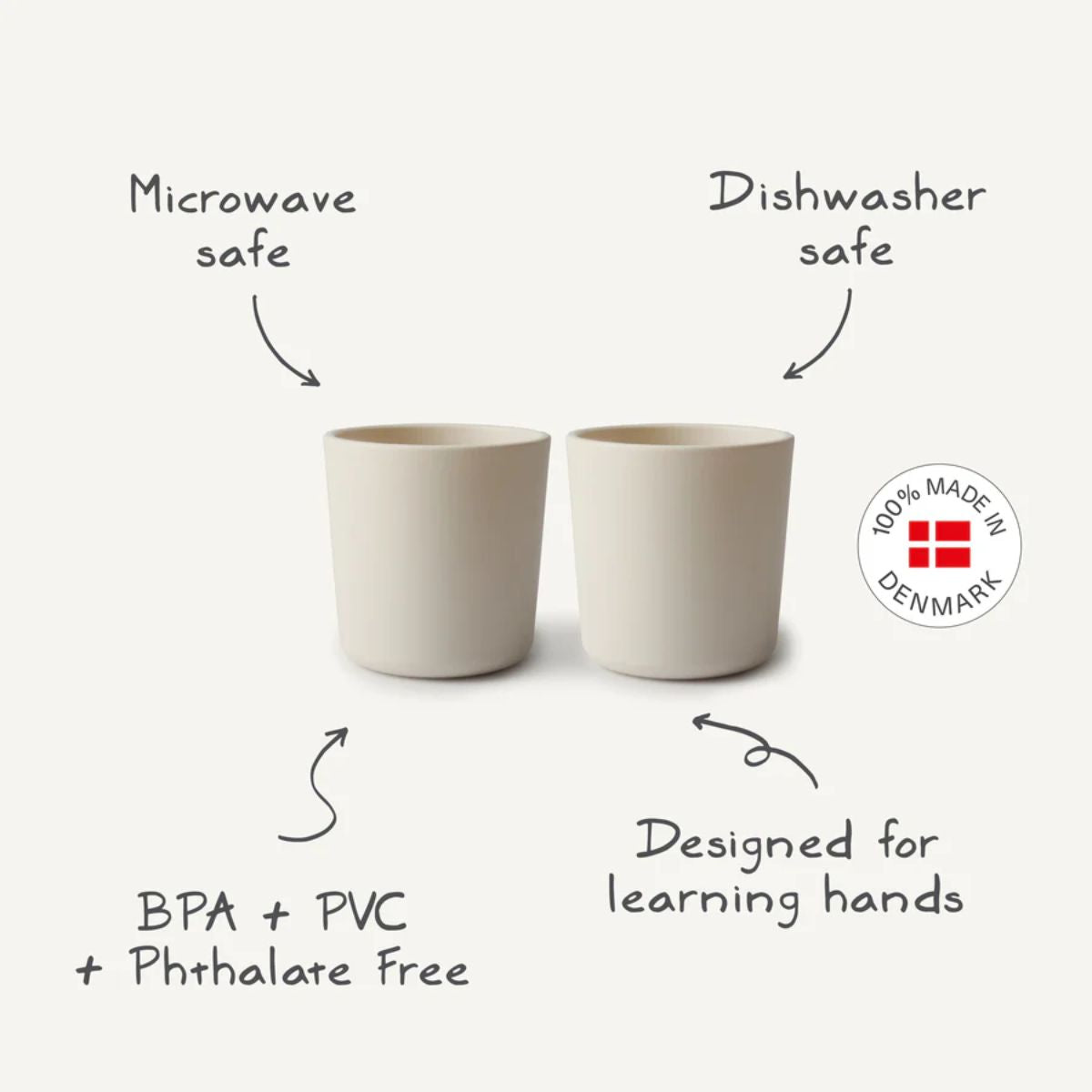 Kit De Copos Infantil Mushie Ivory