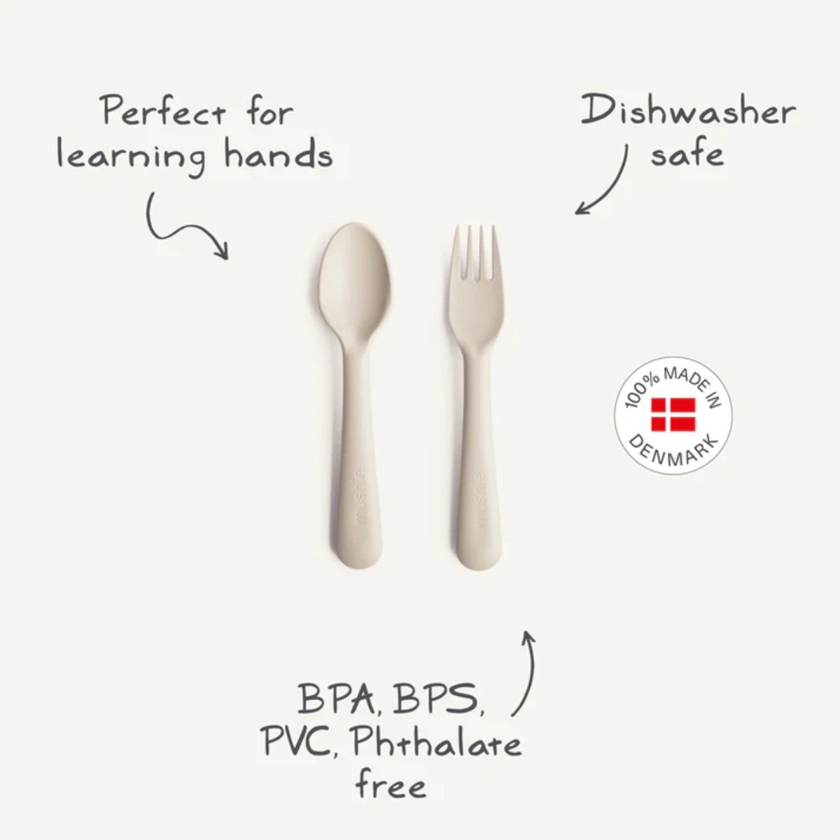 Kit de Talheres Infantil Mushie Blush