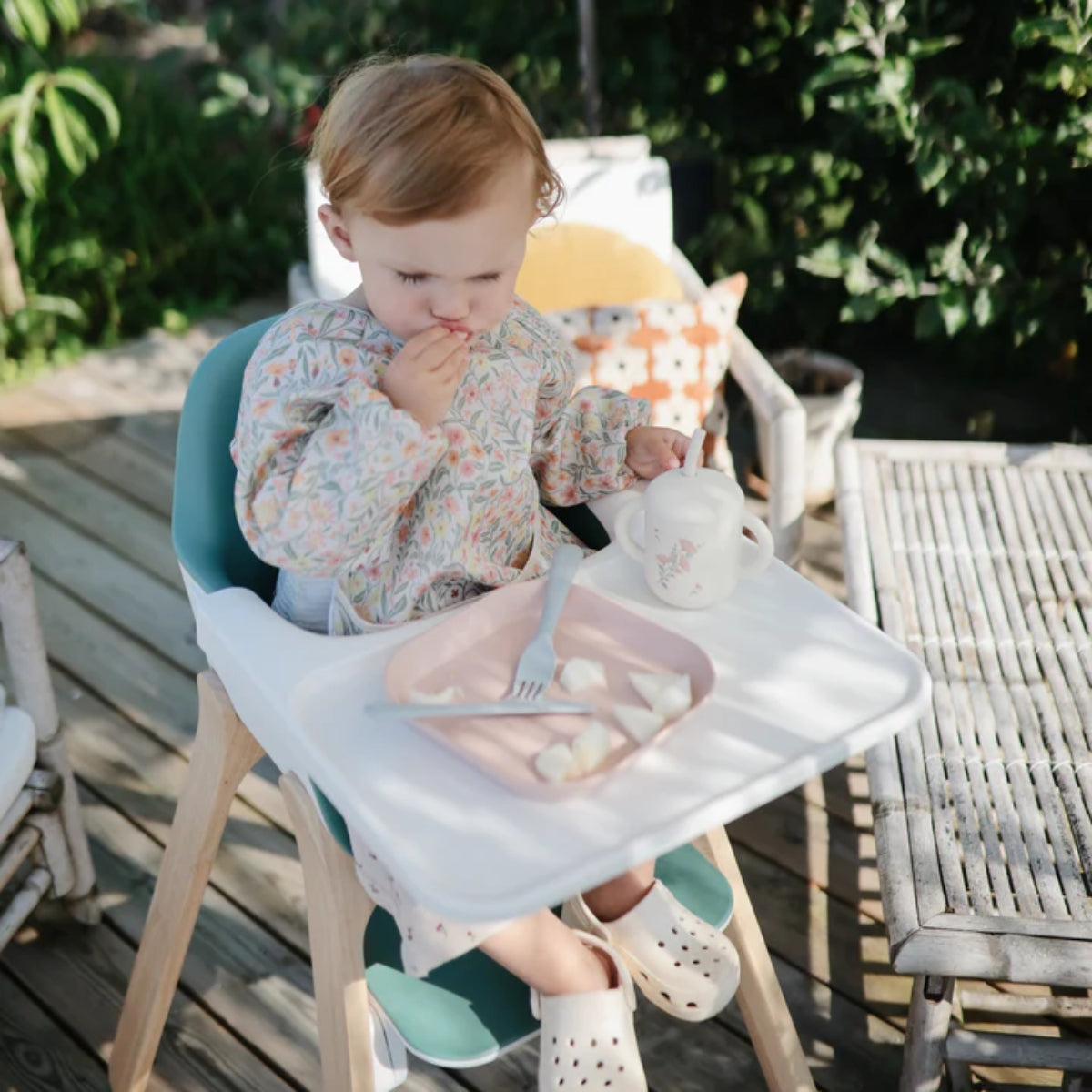 Kit de Talheres Infantil Mushie Powder Blue on Luna Baby Store Miami