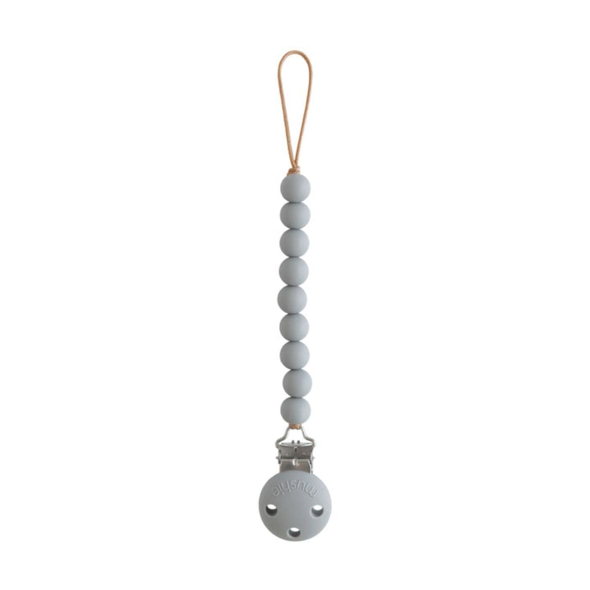 Mushie Silicone Pacifier Clip | Hera - Stone