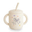Mushie Silicone Training Cup + Straw Ivory Bluey