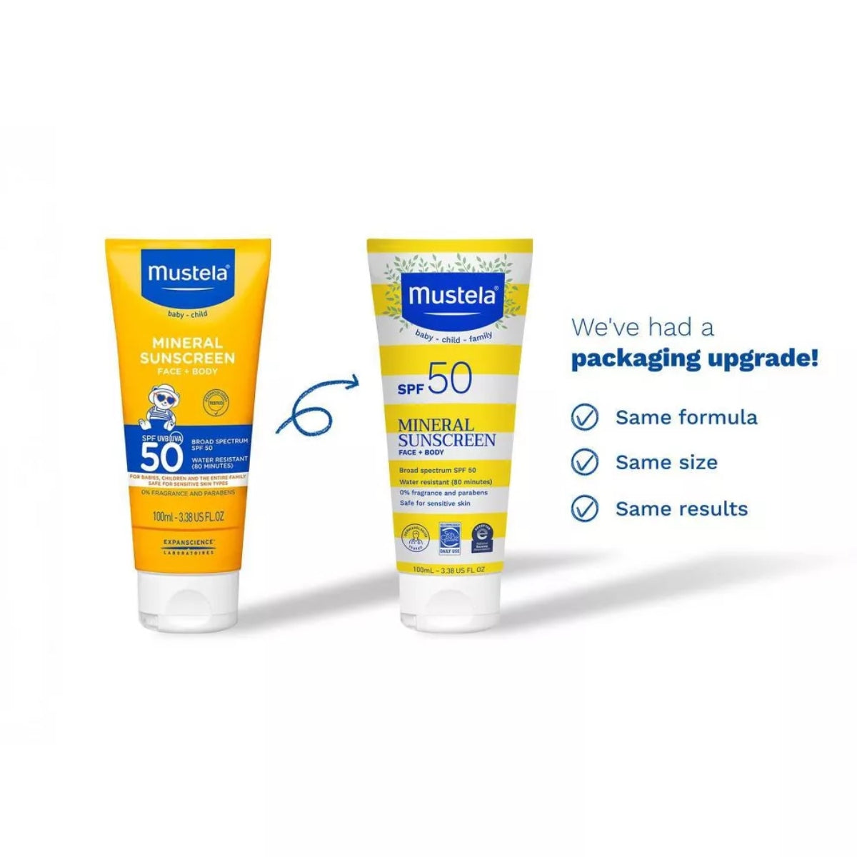 Mustela - Loção Mineral para Bebês Rosto e Corpo SPF 50 on Luna Baby Store Miami