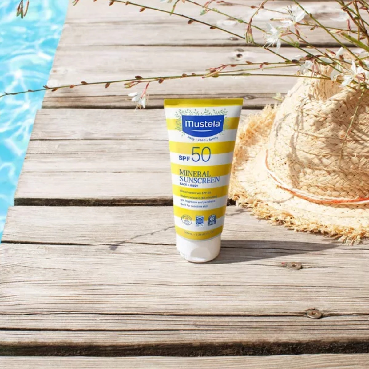 Mustela - Loção Mineral para Bebês Rosto e Corpo SPF 50 on Luna Baby Store Miami