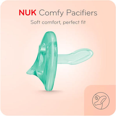 NUK Comfy Chupeta 100% Silicone, 0-6 meses 3 unidades - Verde