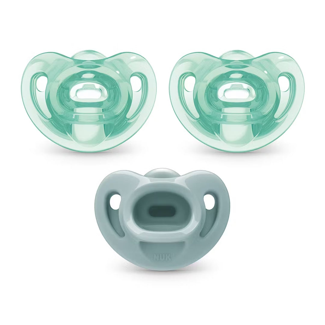 NUK Comfy Chupeta 100% Silicone, 0-6 meses 3 unidades - Verde