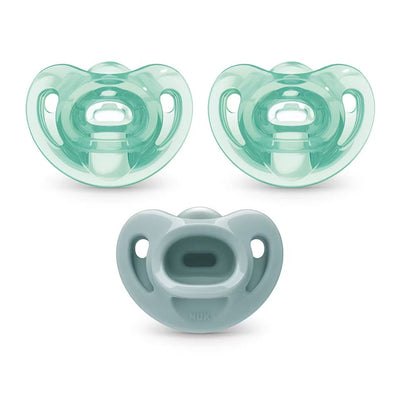 NUK Comfy Chupeta 100% Silicone, 0-6 meses 3 unidades - Verde