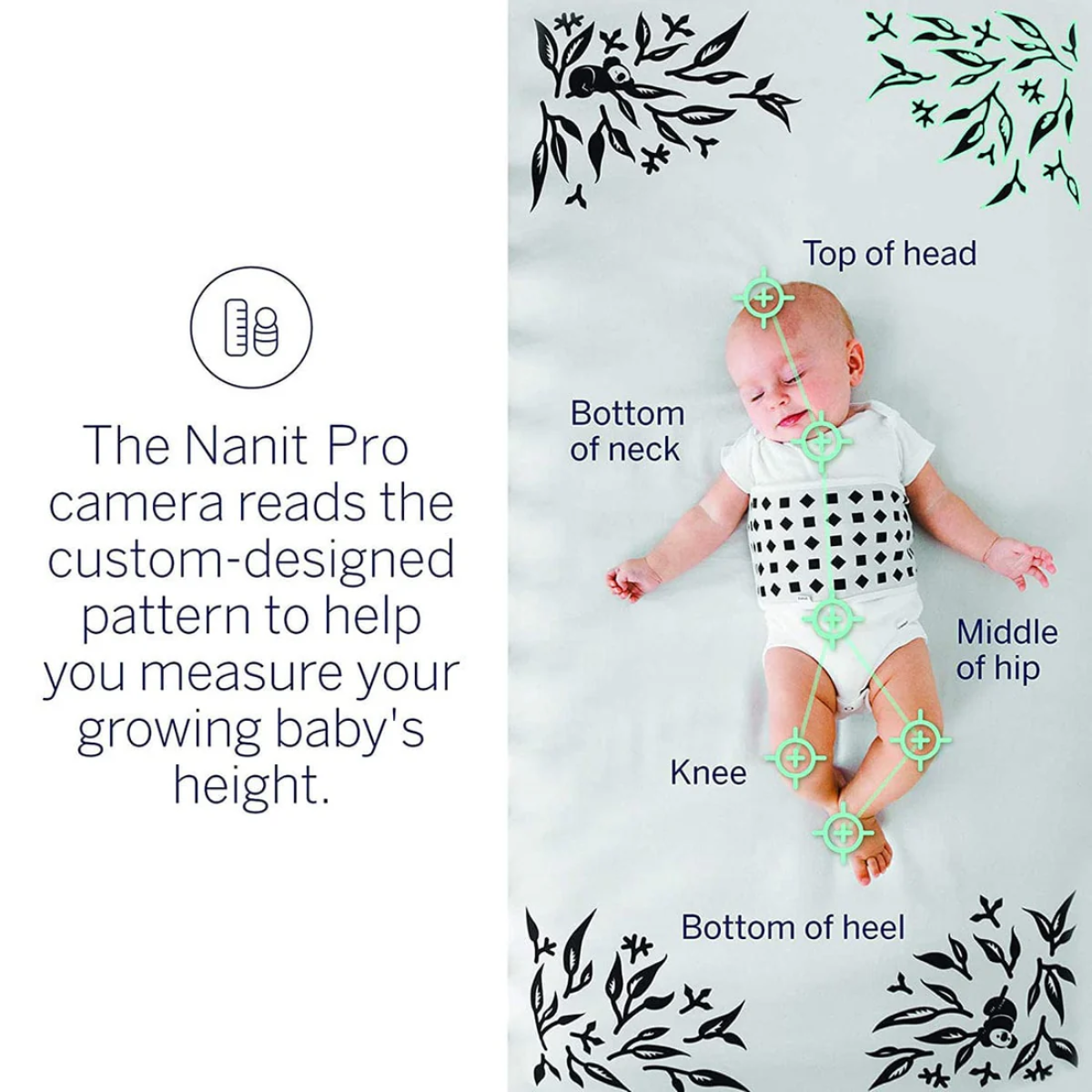 Lençol Infantil Para Berço Smart Sheet (Monitoramento de Altura) Nanit Cinza