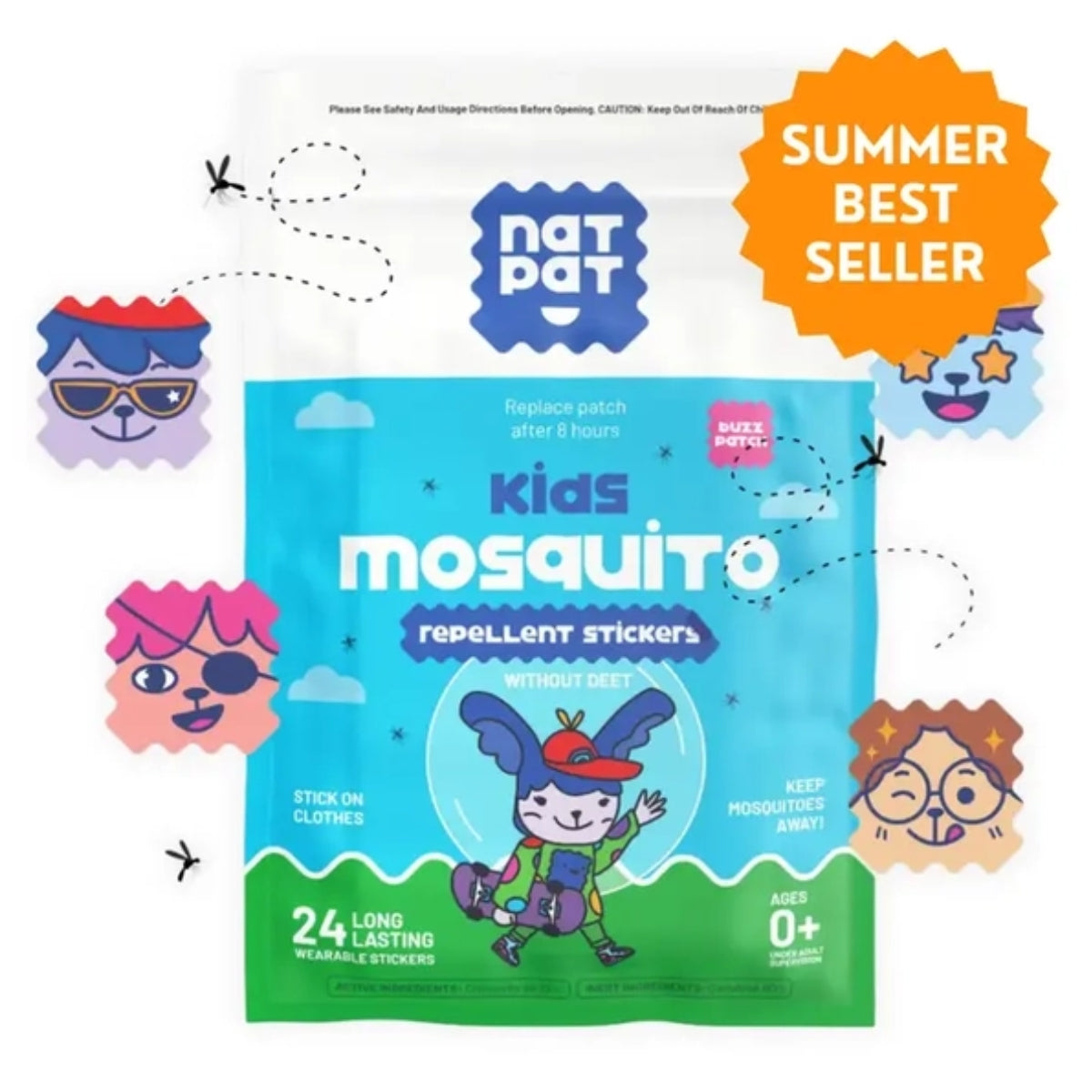 Natural Mosquito Repellent Patches for Kids (BuzzPatch)