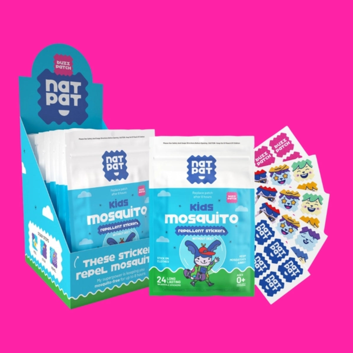 NATPAT BuzzPatch Mosquito Repellent Patches, 24 Pack on Luna Baby Store Miami