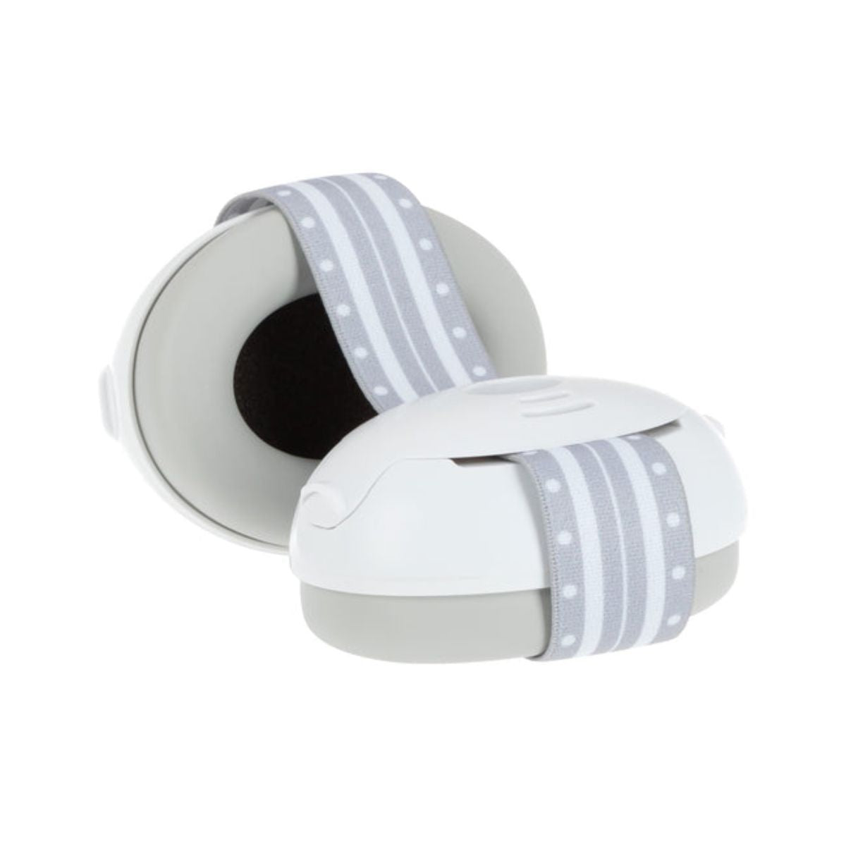 Protetores auriculares ajustáveis Nuby Soft Sounds para bebês, brancos