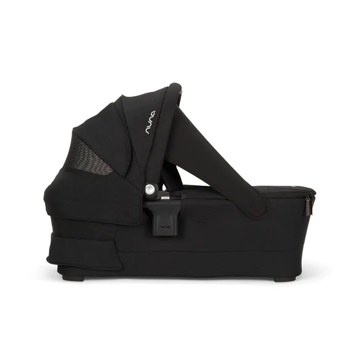Nuna SWIV & TRIV Series Bassinet + Stand Caviar/Chocolate on Luna Baby Store Miami