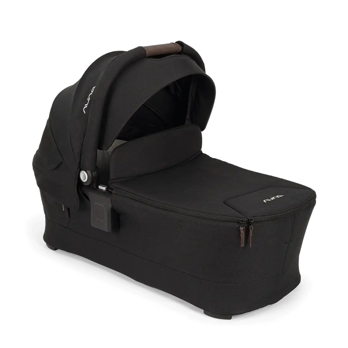 Nuna SWIV & TRIV Series Bassinet + Stand Caviar/Chocolate on Luna Baby Store Miami