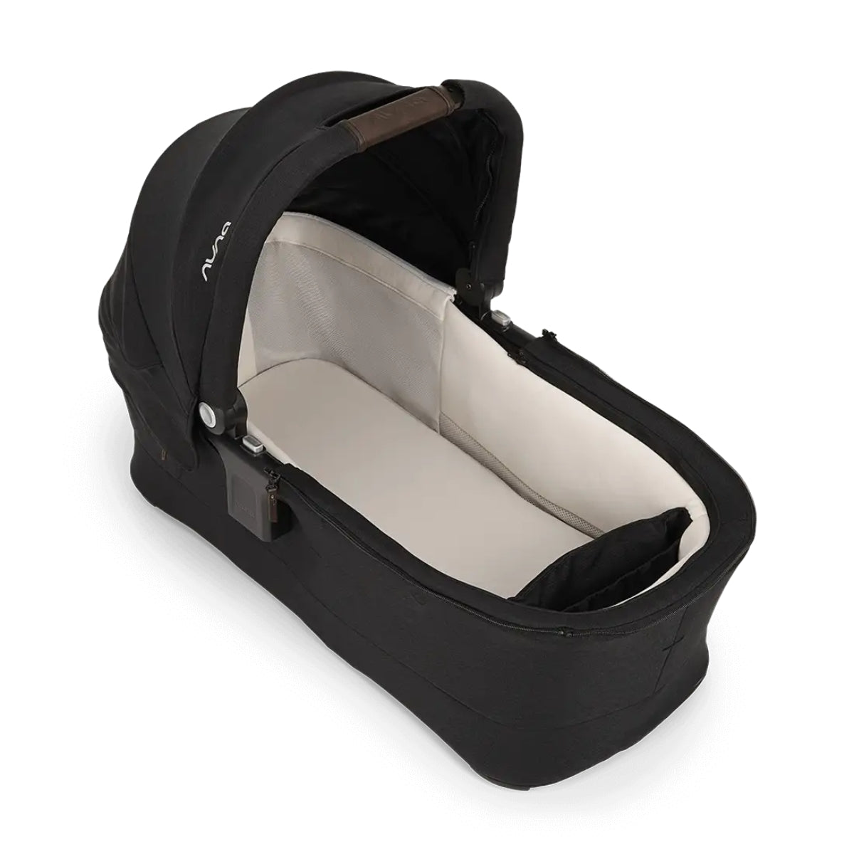 Nuna SWIV & TRIV Series Bassinet + Stand Caviar/Chocolate on Luna Baby Store Miami