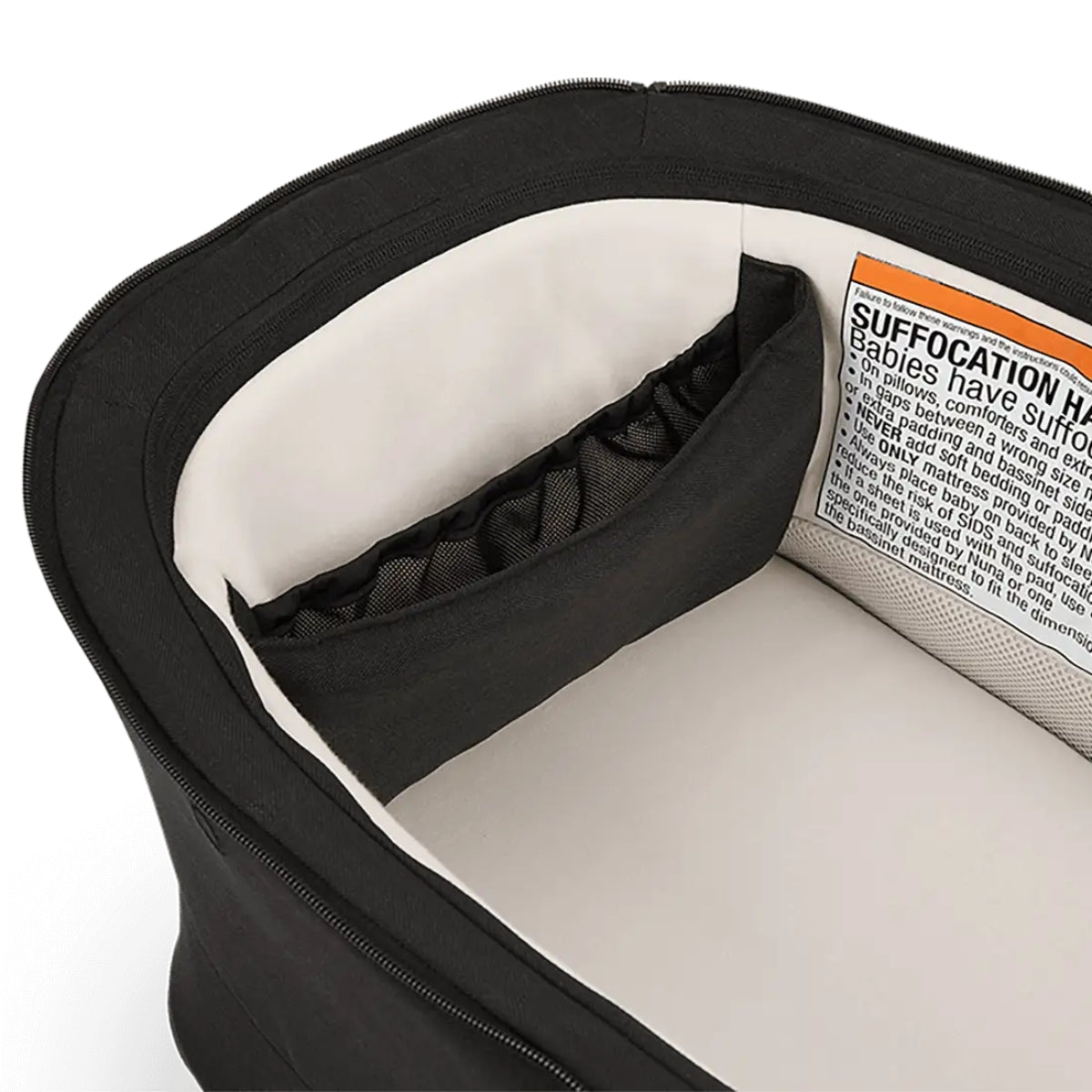 Nuna SWIV & TRIV Series Bassinet + Stand Caviar/Chocolate on Luna Baby Store Miami