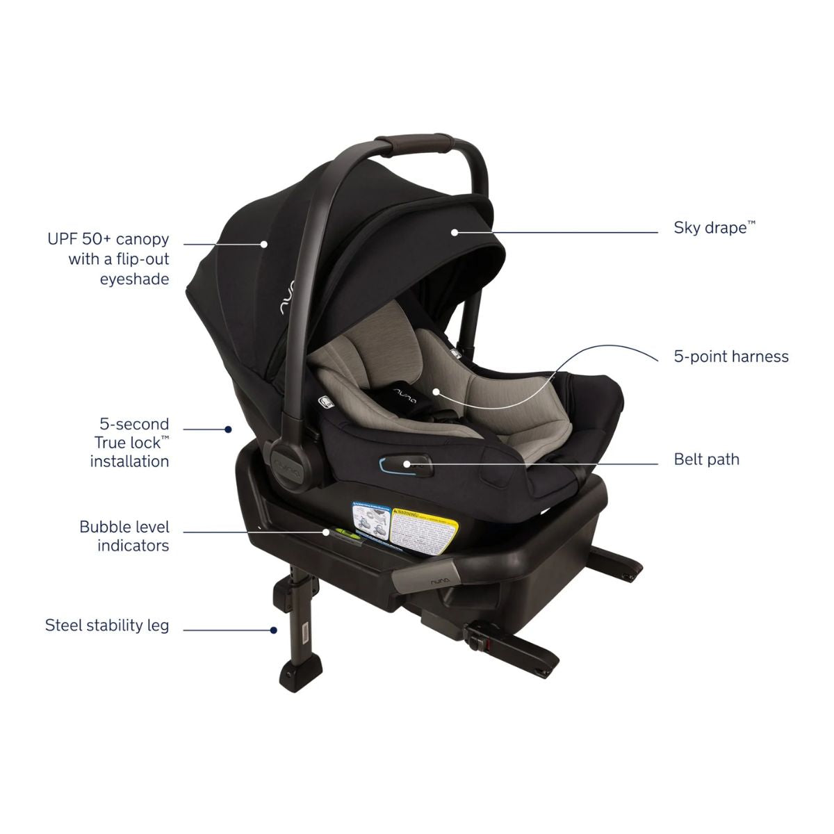 Bebê Conforto Nuna Pipa Aire RX + Base RELX Caviar e Chocolate

