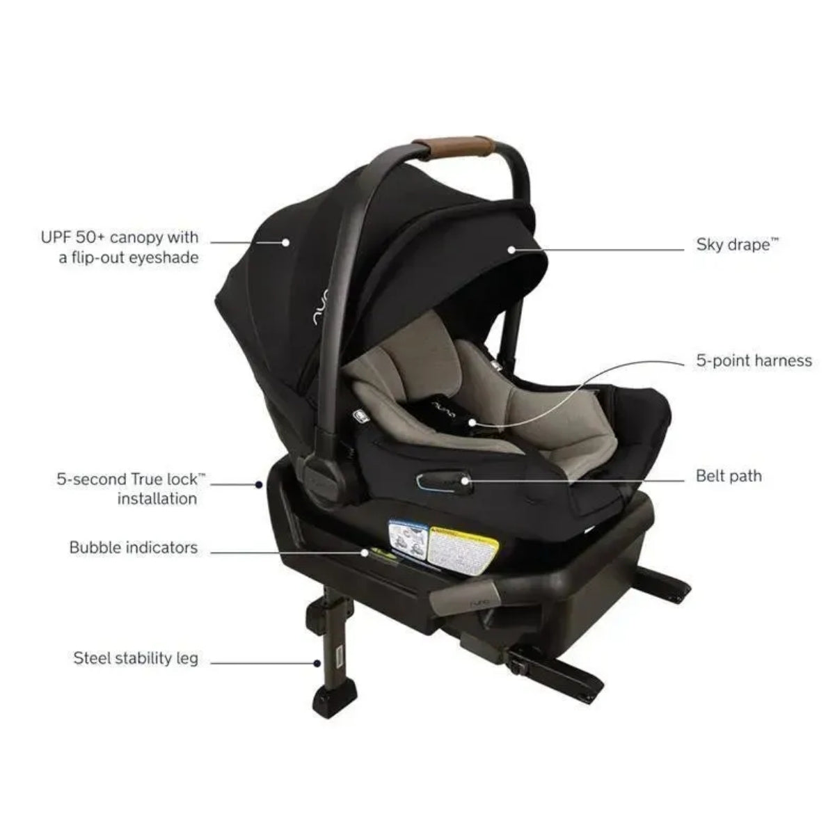 Bebê Conforto Nuna Pipa Aire + Pipa Series Base Caviar